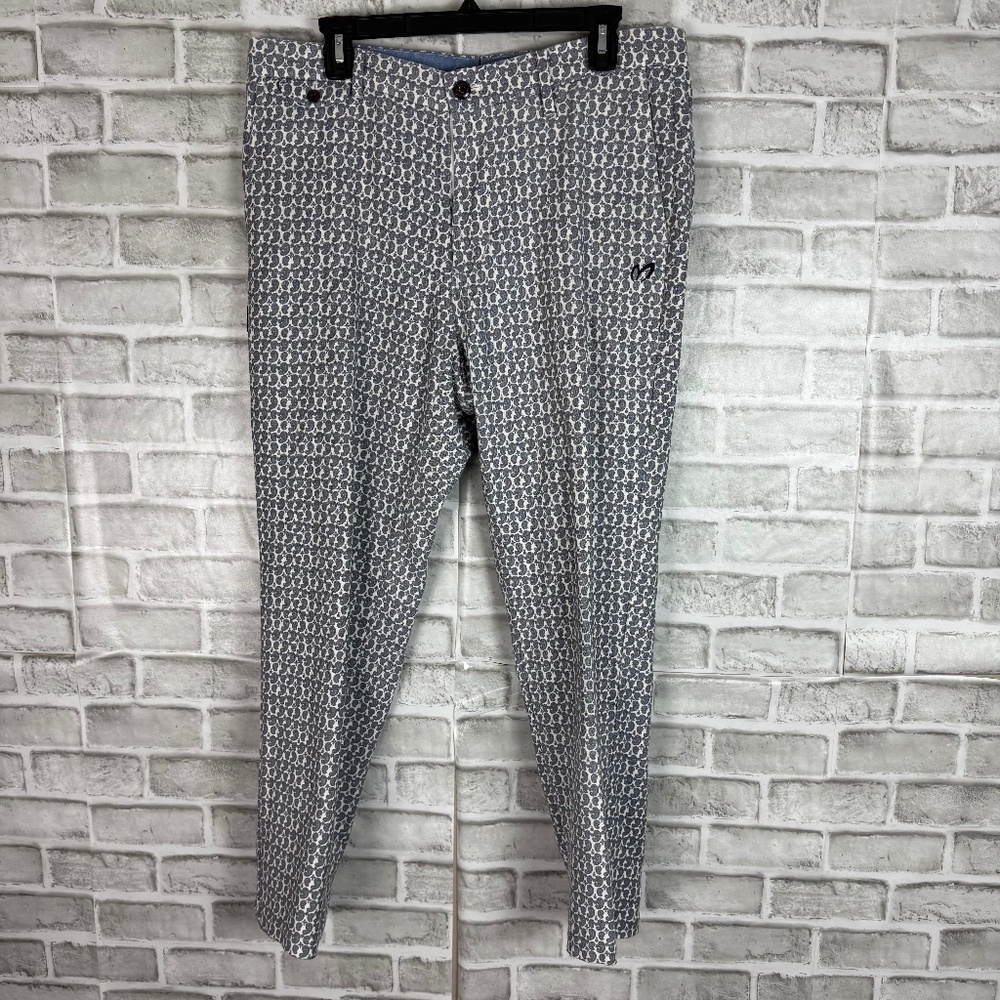 Master Bunny Edition Light Gray Paisley Micro AOP Golf Pants Womens 36 x 28